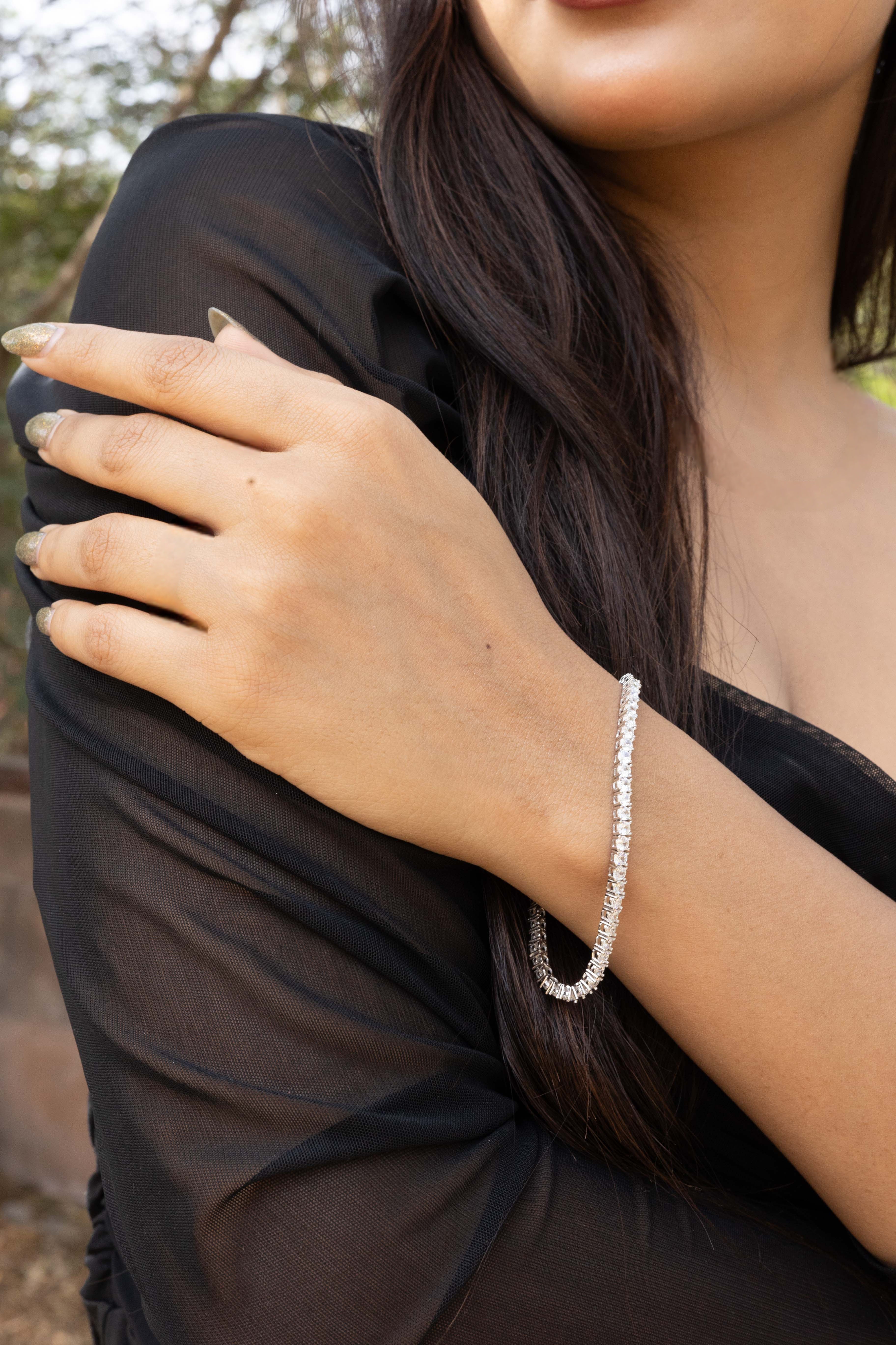 Soletair silver bracelet with samll stone